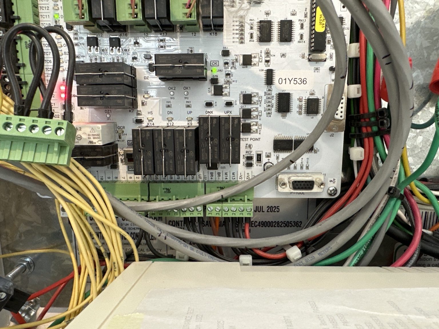 Control board inside motorized equipment