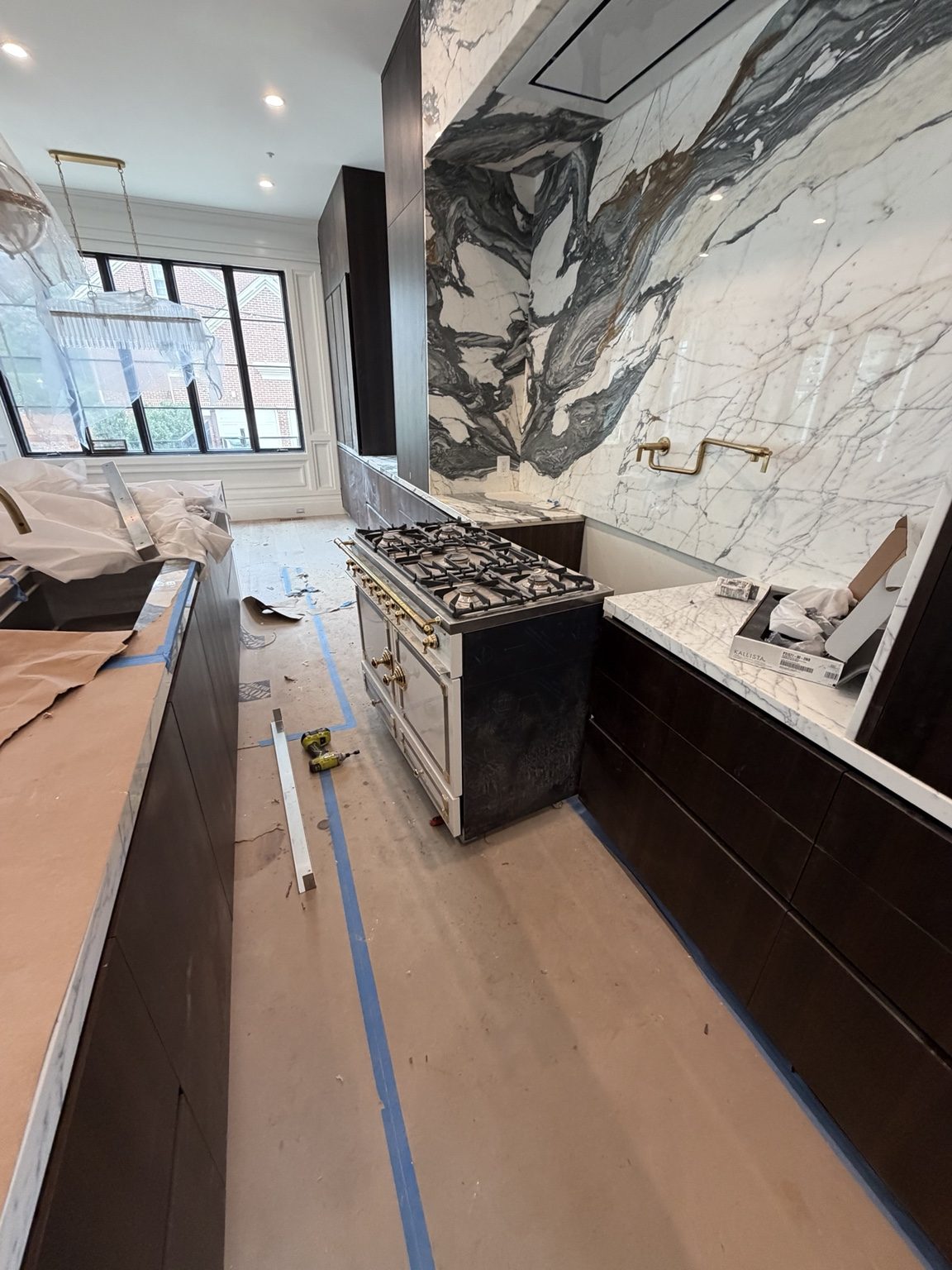 High-end kitchen with stone slab and cabinetry